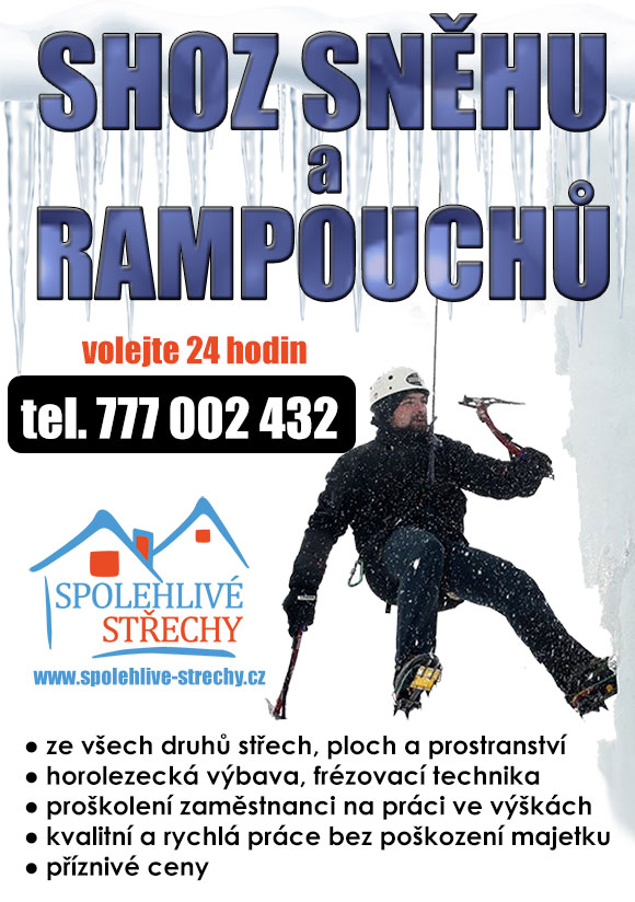 Shoz sněhu a rampouchů